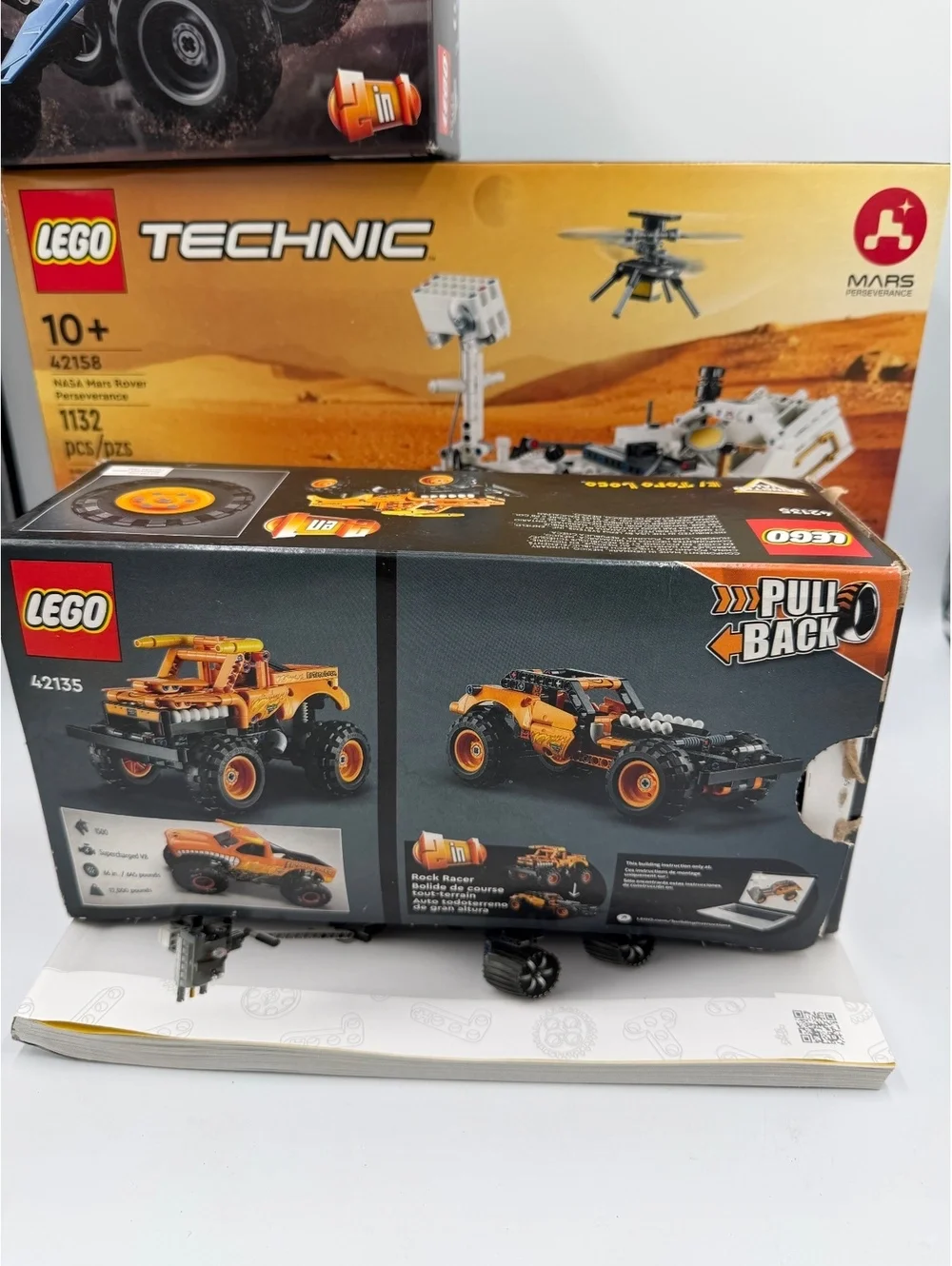 BOX ONLY LEGO NASA Mars Rover (42158) Monster Jam (42135), Love Racer (42134)